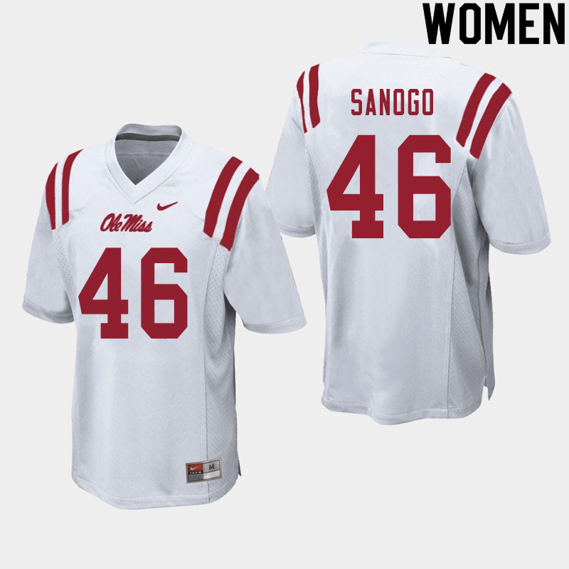 MoMo Sanogo Ole Miss Rebels NCAA Women's White #46 Stitched Limited College Football Jersey PUD7458NU